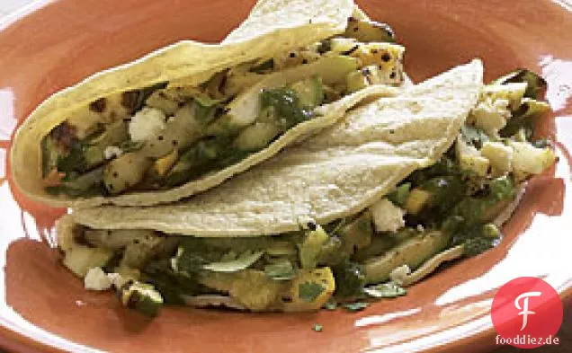 Gegrillte Gemüse-Tacos Mit Koriander-Pesto
