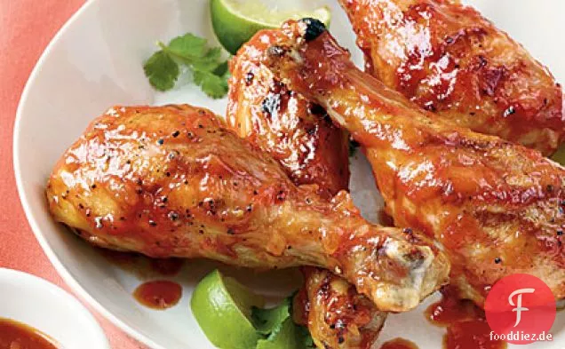 Würzige Honig-Limette gegrillte Drumsticks