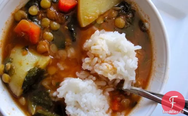 Linsen-und Spinat-Suppe (Sopa de Lentejas con Espinacas)