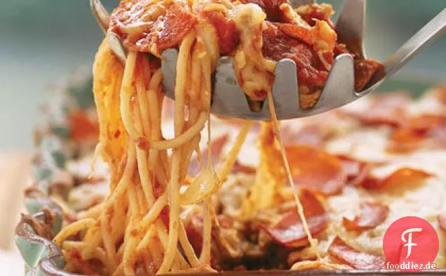Pizza Spaghetti Auflauf
