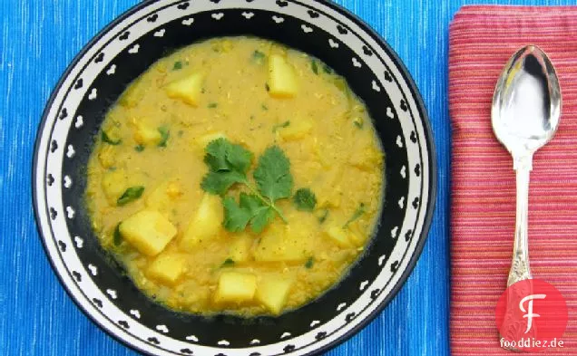 Gewürzte Kartoffel & rote Linsensuppe