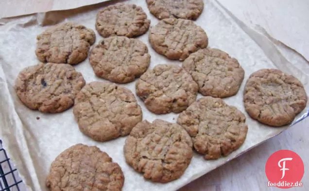 Vegane Erdnussbutter und Kokoskekse