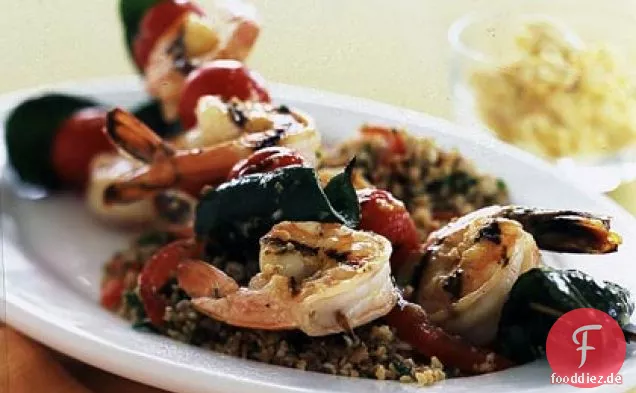 Gegrillte Garnelen Kebabs