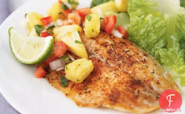 Würzige Tilapia mit Ananas-Pfeffer-Relish