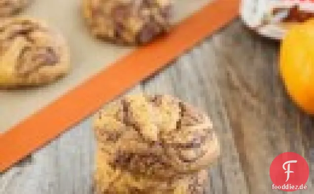 Nutella Swirl Kürbis Cookies