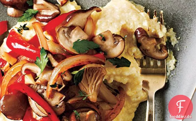 Blue Cheese Polenta mit Gemüse