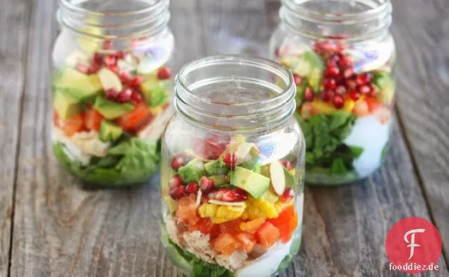 7 Schicht Salat in einem Glas