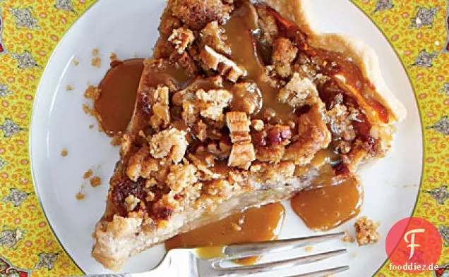 Open-Face-Apfelkuchen mit gesalzenem Pecan Crumble