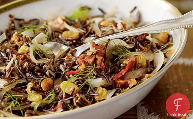 Wildreis mit Speck und Fenchel
