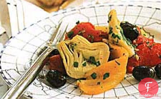 Artischocke, Olive und gerösteter Pfeffer Antipasto