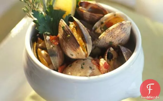 Venusmuscheln mit Schinken und Thymian