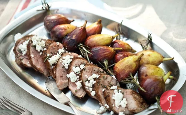 Gegrilltes Schweinefilet mit Frischen Feigen Spieße