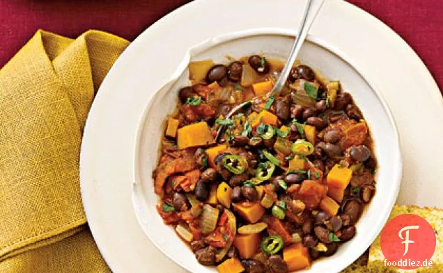 Black-Bean-Chili Mit Winter Squash