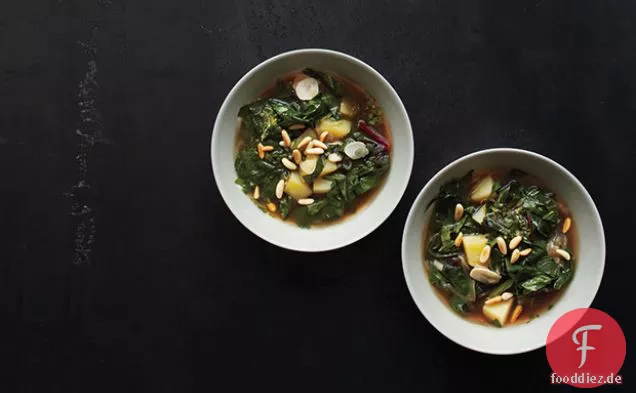 Drei-Gemüse-Suppe mit Spinat Gremolata