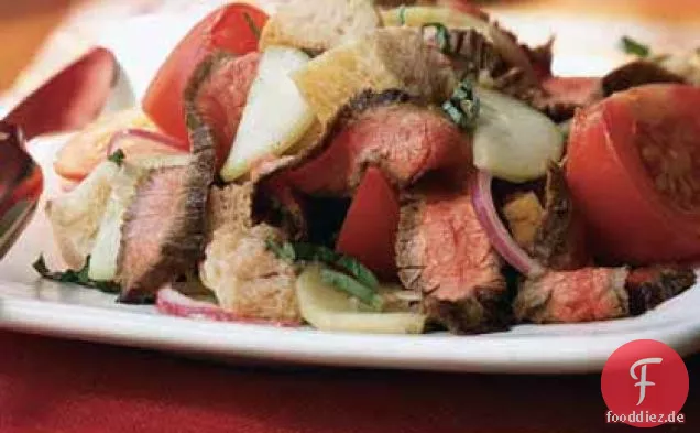 Sauerteig Panzanella mit gegrilltem Flankensteak