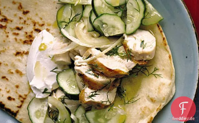 Huhn und Dill Souvlaki