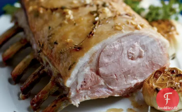 Gesalzene Schweinelende mit braunem Zucker-Bourbon-Glasur