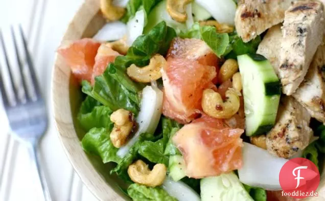 Rosa Grapefruitsalat mit brauner Zuckervinaigrette