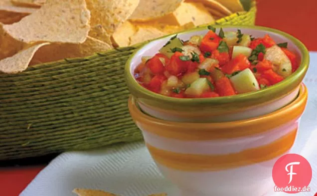 Hawaiianische Papaya und Gurkensalsa