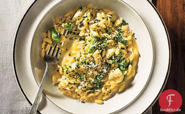 Orzotto mit Grünem und Weißem Spargel