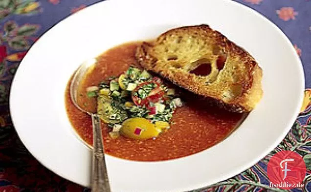 Gekühlte Tomatensuppe, Gazpacho Stil