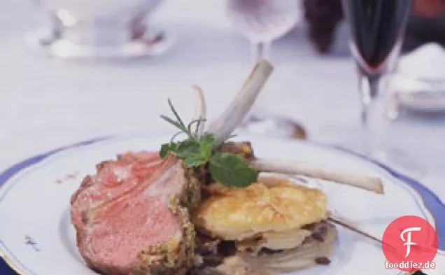 Senf und Kraut verkrustet Rack von Lamm