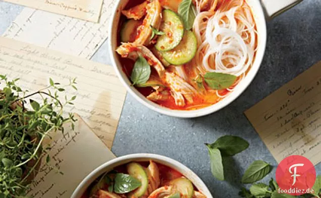 Curry-Kokosnuss-Suppe mit Huhn