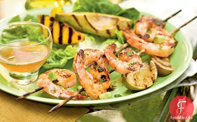 Gegrillte Garnelen, Mango und Avocado