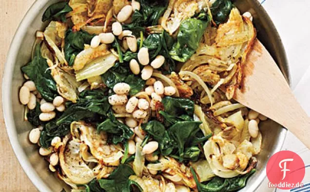 Warme weiße Bohnen mit geröstetem Fenchel