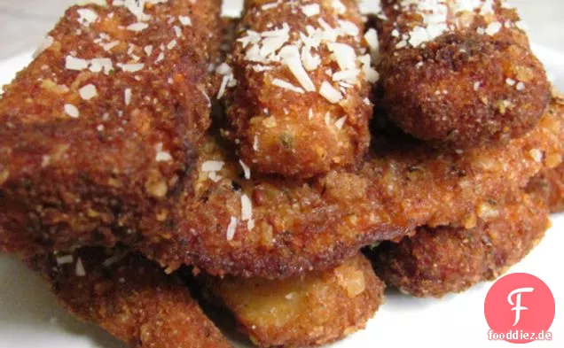 Panko-verkrustete gebratene Auberginen