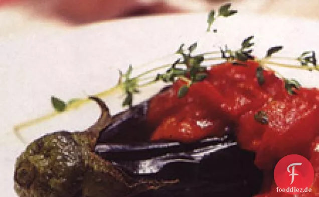 Auberginen mit klobiger Tomatensauce