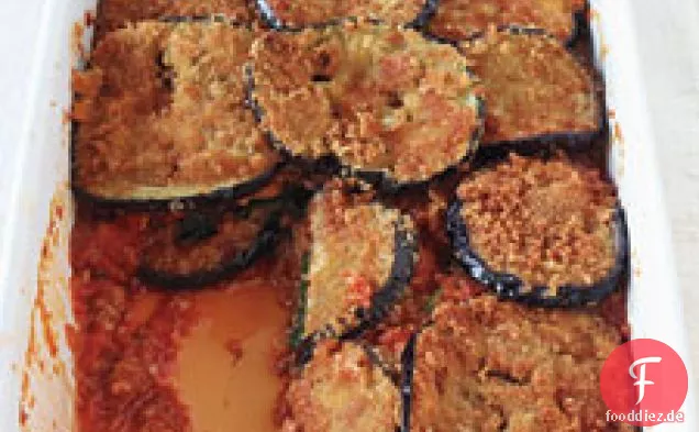 Italienische gebackene Auberginen mit Seitan