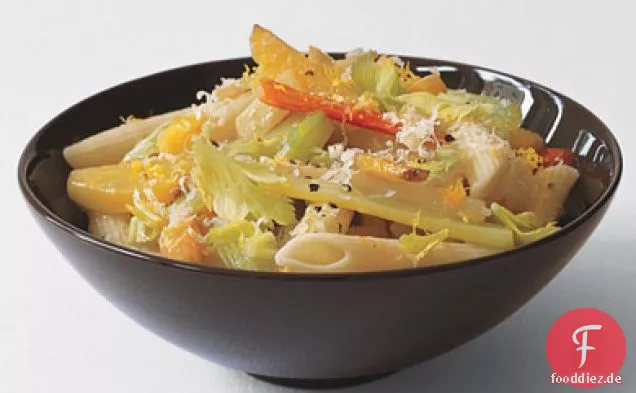 Penne mit Zitrone und Wurzelgemüse