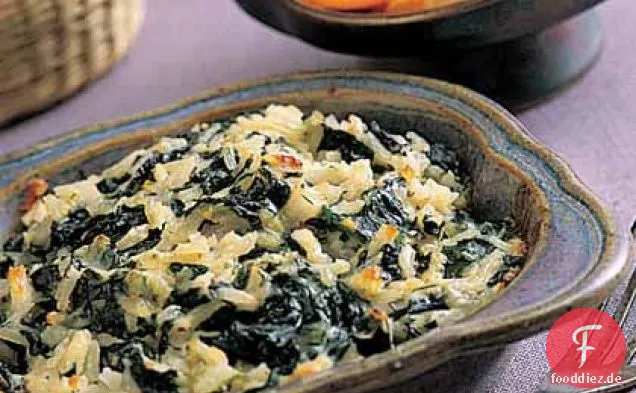 Reis-Spinat-Gratin mit Dill