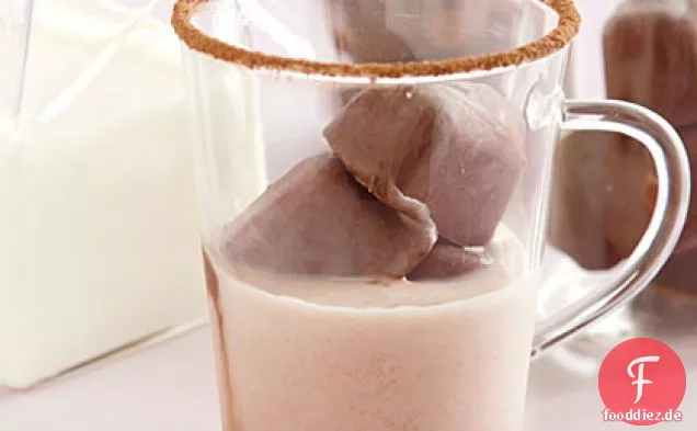 Milch mit Heißer Schokolade Eiswürfel