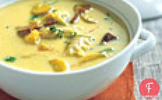 Kabeljau-Fischsuppe mit Safran und Fingerling-Kartoffeln