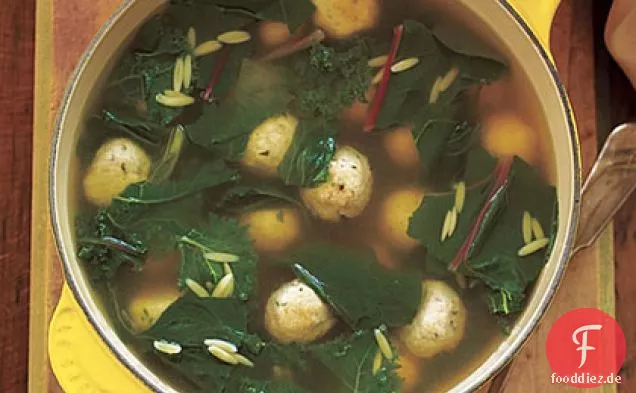 Chicken Meatball und Grünen Suppe