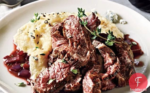 Rocksteak mit Gorgonzola Polenta