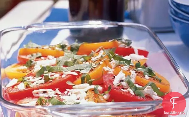 Tomaten, basilikum und Frischer Mozzarella-Salat