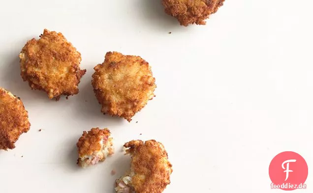 Schinken und Reiskroketten