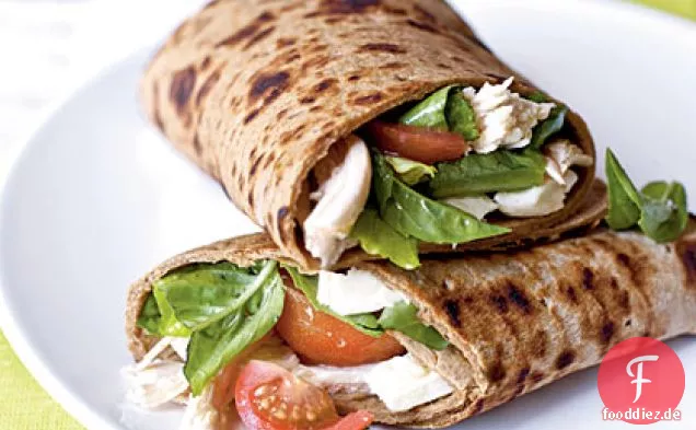 Tomaten-Mozzarella-Wraps mit Huhn