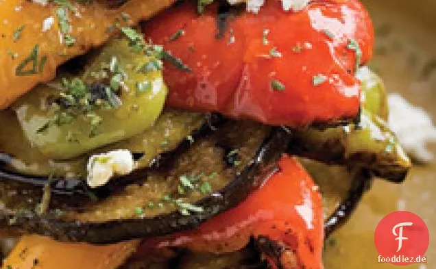 Auberginen Und Paprika Mit Feta