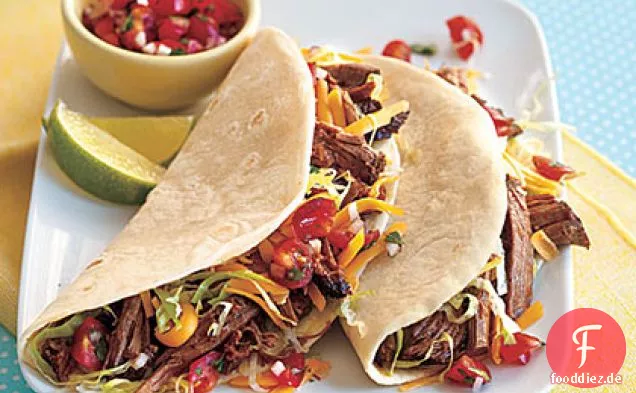 Geschredderte Rindfleisch-Tacos