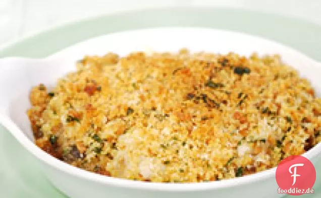 Austern, Auberginen und Tasso Gratin