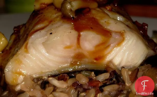 Einfaches Abendessen: Schwarzer Kabeljau mit Pilzen und Misosauce