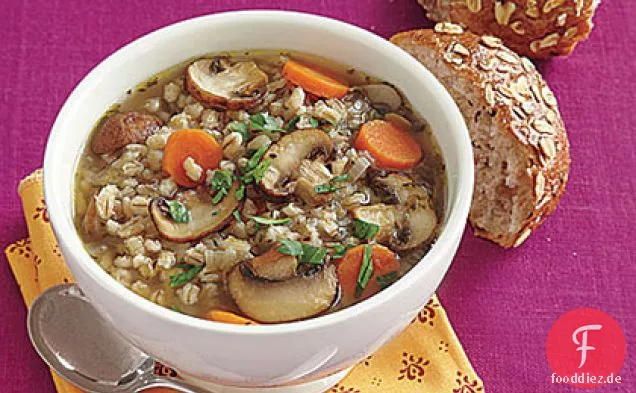 Schnelle Pilz-Gerstensuppe