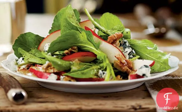 Rucola-Birnen-Blauschimmelkäse-Salat