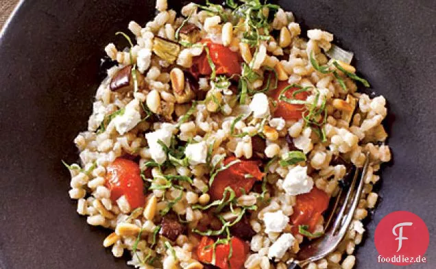 Gerstenrisotto mit Auberginen und Tomaten