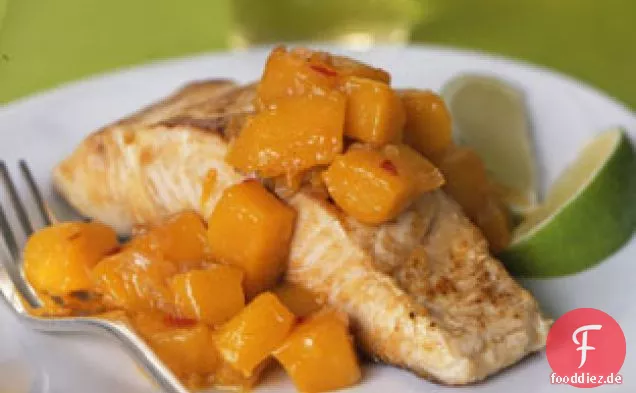 Gebratener Mahimahi mit heiß-saurem Mango-Relish