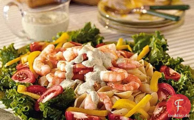 Garnelen-Nudelsalat mit grünem Göttin-Dressing